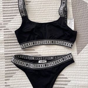 Bikkembergs Black Bikini with Branded Straps